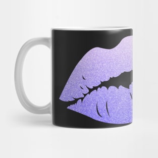 Purple Ombre Faux Glitter Lips Mug